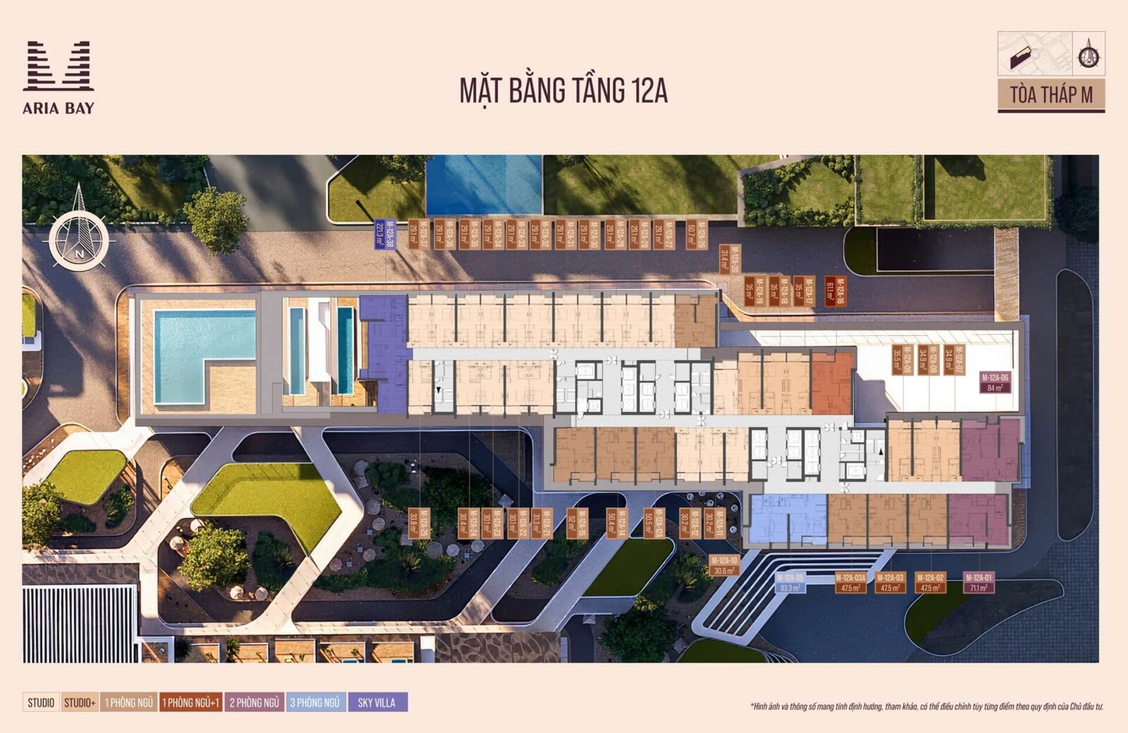 mặt bằng dự án aria bay hạ long
