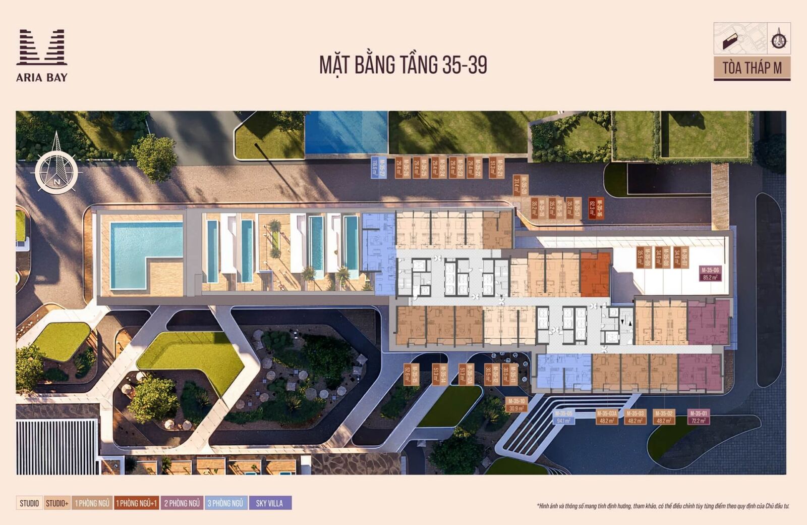 mặt bằng dự án aria bay hạ long