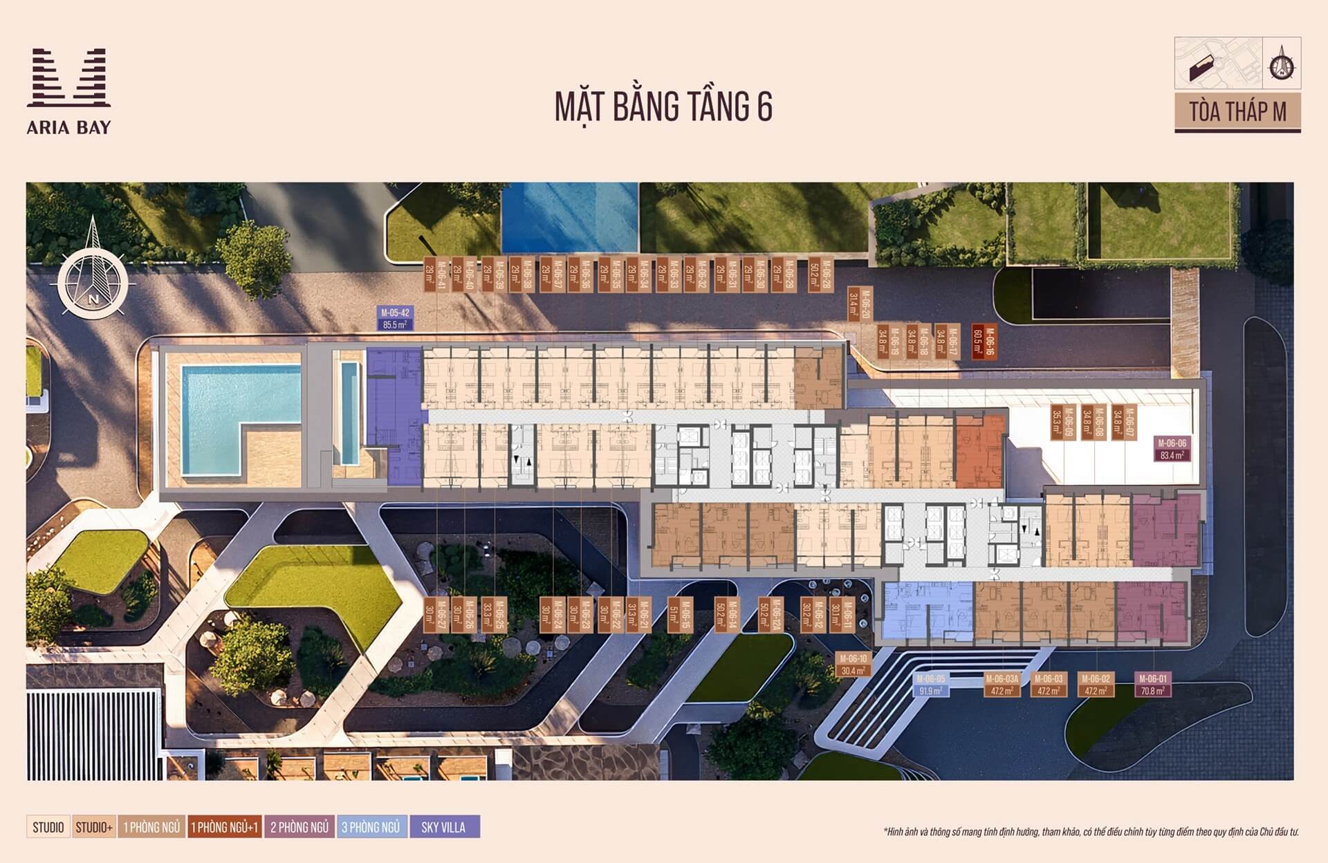 mặt bằng dự án aria bay hạ long