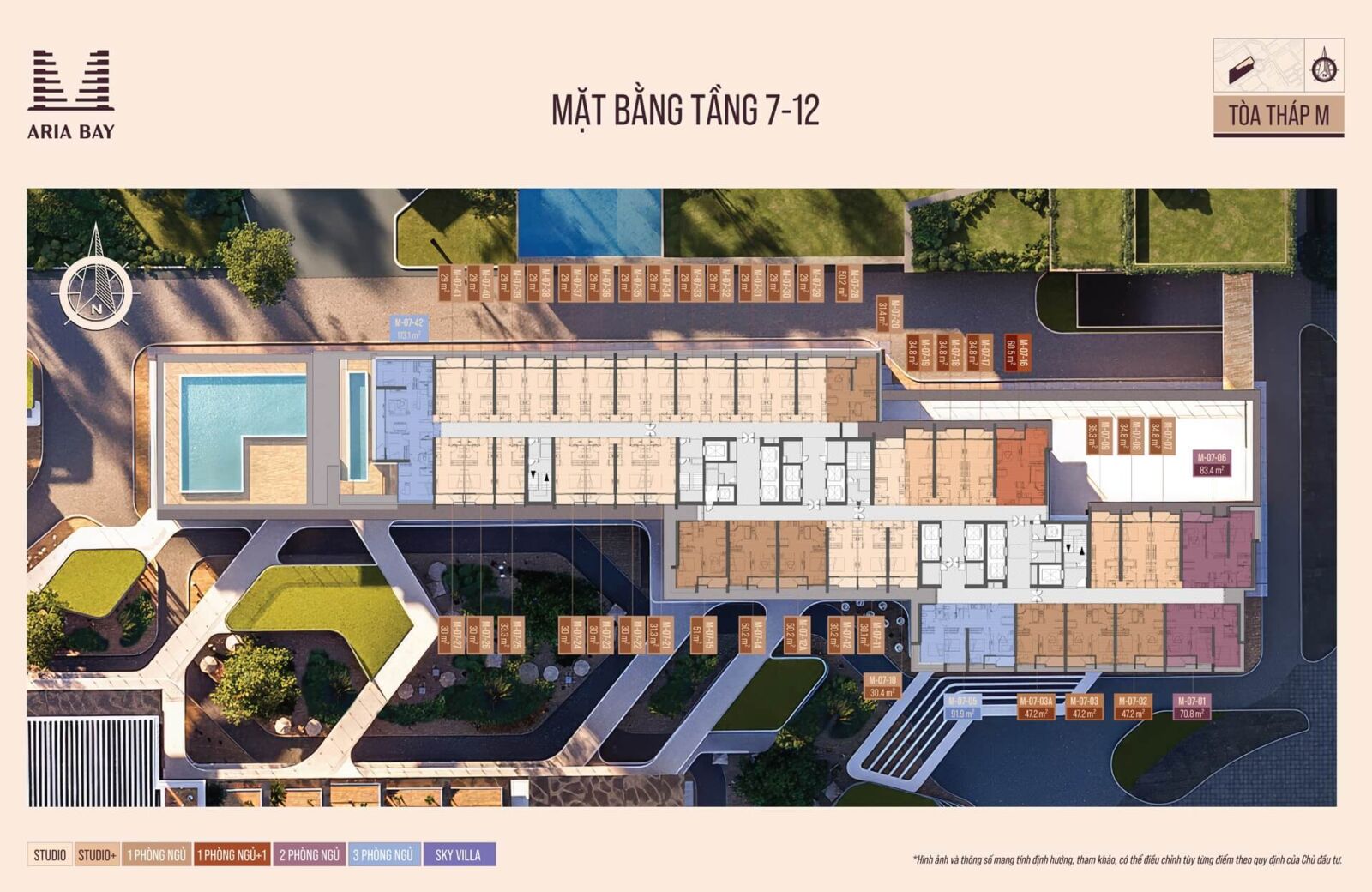 mặt bằng dự án aria bay hạ long